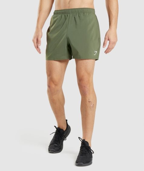 Men's Gymshark Arrival 5" Shorts Olive | NZ 6LKENO